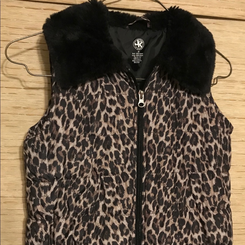 J Khaki animal print vest
